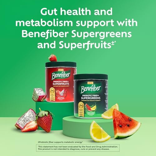 Benefiber Prebiotic Fiber Supergreens Watermelon Lemonade Flavor