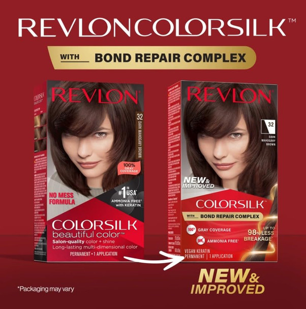 Revlon Colorsilk Hair Color 32 Dark Mahogany Brown 1 Ea Pack Of Silk Hair Color Pack Of 12