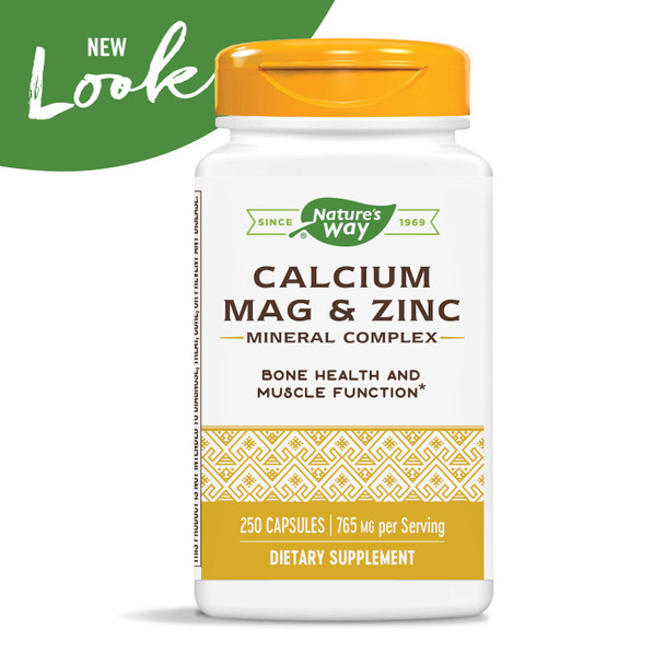 Nature's Way Calcium, Magnesium & Zinc, 765 mg per Serving, 250 Capsules