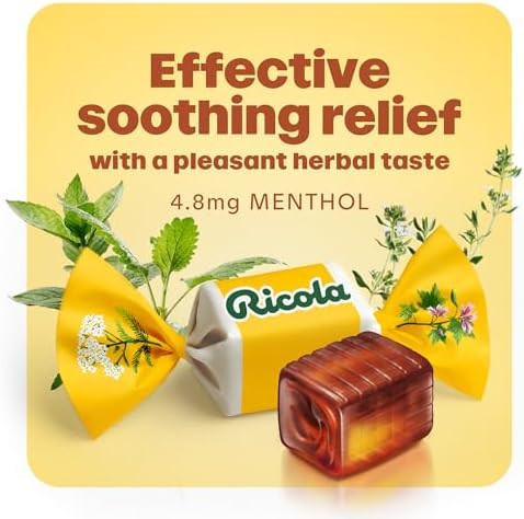 Ricola Original Herb Cough Drops 115 Count Made with Menthol Cough and Sore Throat Relief Herbal Throat Lozenges