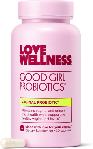 Love Wellness Good Girl Probiotics  Women’s Vaginal Health and pH Balance Supplement 9 Strain Probiotic for Urinary Tract Yeast Odor and  Immune Support  Gluten Free