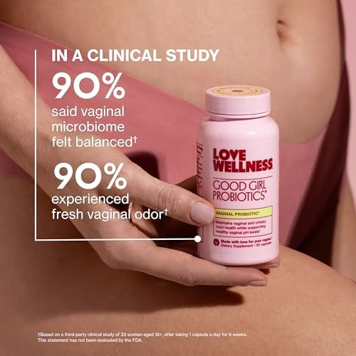 Love Wellness Good Girl Probiotics  Women’s Vaginal Health and pH Balance Supplement 9 Strain Probiotic for Urinary Tract Yeast Odor and  Immune Support  Gluten Free