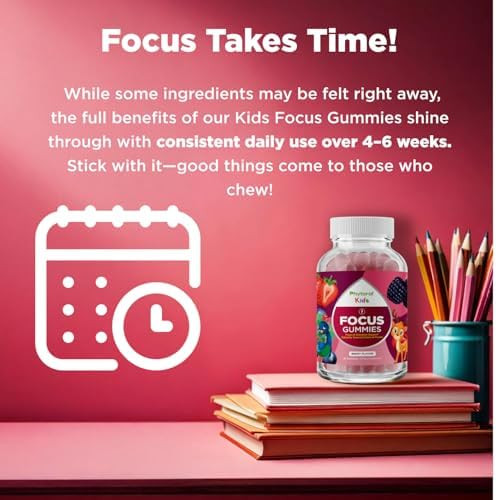 Phytoral Vegan Kids Focus Gummies  Potent Chewable Brain Support for Children  Enhances Concentration and  Memory  Calming Supplements and  Focus Gummies for Kids  Non GMO and  Gluten-Free  60 Count