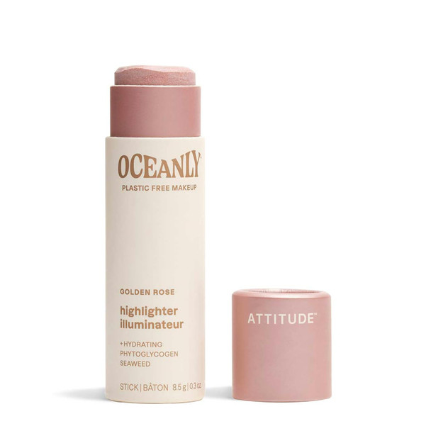 BIO SPECTRA ATTITUDE Oceanly Lightweight Highlighter Stick Titanium Dioxide Free EWG Verified Plastic Free Vegan & Cruelty free Makeup