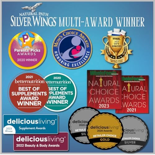 Natural Path Silver Wings Colloidal Silver 500ppm (2,500mcg) Immune Support Supplement 16 fl. oz.