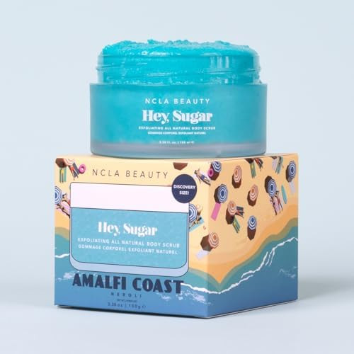 NCLA Beauty Hey Sugar All Natural Body Scrub - Moisturizing, Exfoliating Sugar Scrub - Notes of Neroli - Amalfi Coast - 3.38 oz