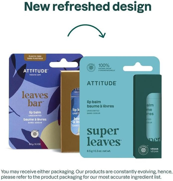 BIO SPECTRA ATTITUDE Lip Balm Fragrance Free Hydrating Care for Dry Lips Shea Butter with Coconut & Castor Oils