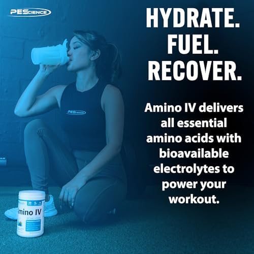 PEScience Amino IV BCAA & EAA Powder, 30 Servings | Essential Amino Acids, Taurine, Electrolytes for Hydration and Muscle Recovery, Sugar Free for Men & Women, Post Workout