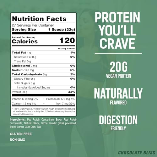 PEScience Select Vegan Protein Powder, 27 Servings | Plant Based Protein Powder, Pea and Brown Rice Blend, Dairy Free, Lactose Free, Gluten Free