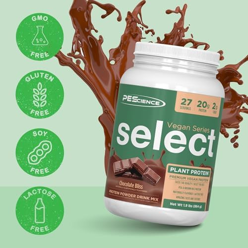 PEScience Select Vegan Protein Powder, 27 Servings | Plant Based Protein Powder, Pea and Brown Rice Blend, Dairy Free, Lactose Free, Gluten Free