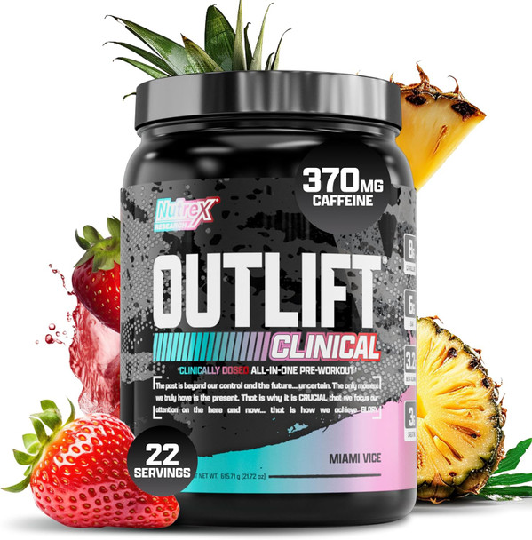Nutrex Outlift Pre Workout Powder  Clinically Dosed Pre Workout with Creatine Citrulline and  EAAs  Amazing Tasting  Transparent Energy Boosting Formula  22 Servings