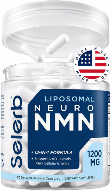 Selerb NAD Supplement for Men Liposomal NAD NMN Alternative Nitric Oxide Prostate Health Supplements with Resveratrol CoQ10 L Citrulline and Lycopene for Anti Aging & Cellular Energy Support