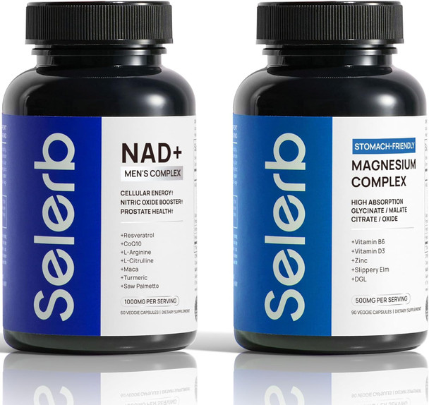 Selerb NAD Supplement for Men Liposomal NAD NMN Alternative Nitric Oxide Prostate Health Supplements with Resveratrol CoQ10 L Citrulline and Lycopene for Anti Aging & Cellular Energy Support