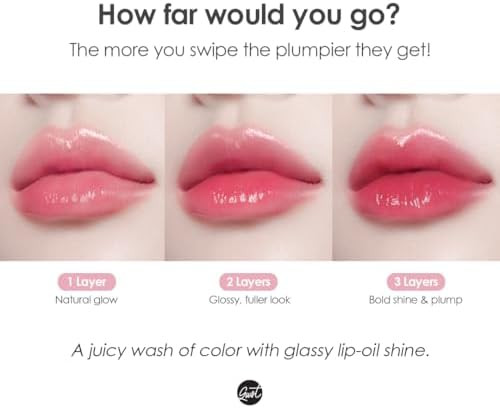 glowiest Dream Glow Tinted Lip Oil  3 in 1 Formula Lip Gloss with a high shine finish Non sticky Long Lasting Korean Plumped Tinted Lip Oil 0.19 fl. oz. 5.7 ml