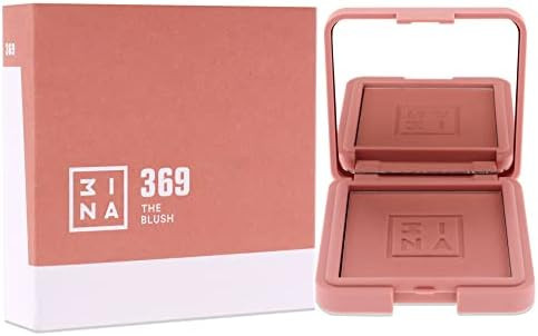 3INA The Blush - Natural Light Mineral Powder Blush for Cheeks - Pigmented and Long-Lasting Formula - Easy to Blend, Luminous Finish - 369 - Brown Pink - 0.26 oz