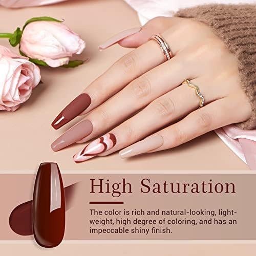 AZUREBEAUTY 4 Colors Dip Powder Nail Kit Starter Skin Nude Brown Glitter Dipping Powder Liquid Set
