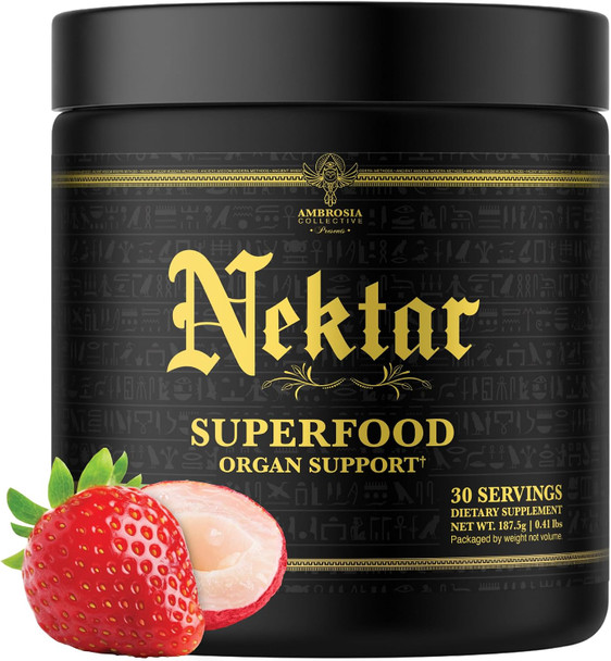 Ambrosia Superfood Organ & Cycle Support Powder | Liver & Kidney Support with Milk Thistle, Red Yeast Rice & CoQ10 | 13 Superfood Ingredients | 30 Servings