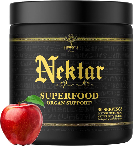Ambrosia Superfood Organ & Cycle Support Powder | Liver & Kidney Support with Milk Thistle, Red Yeast Rice & CoQ10 | 13 Superfood Ingredients | 30 Servings