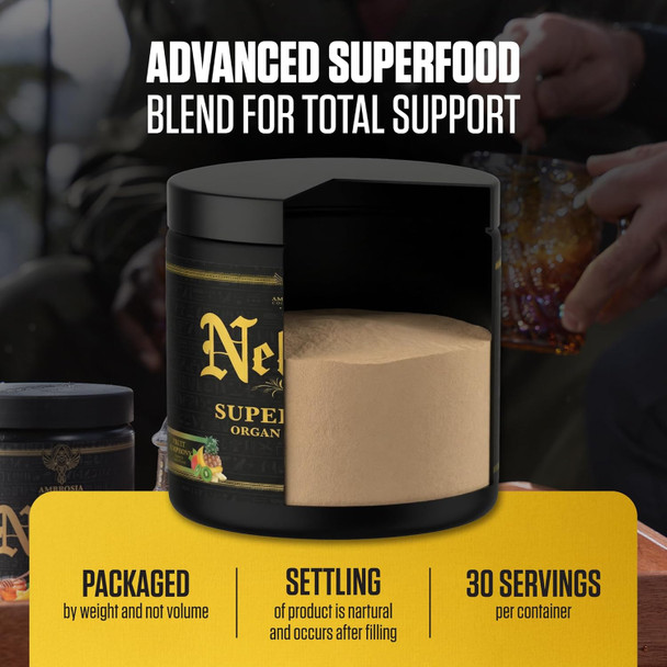 Ambrosia Superfood Organ & Cycle Support Powder | Liver & Kidney Support with Milk Thistle, Red Yeast Rice & CoQ10 | 13 Superfood Ingredients | 30 Servings