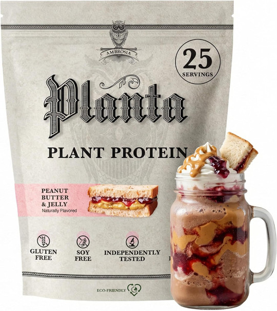 Ambrosia Plant Based Protein Powder 20g | Clean Vegan Pea Protein Powder | Gluten & Dairy Free, Keto Friendly, No Added Sugar | 25 Servings