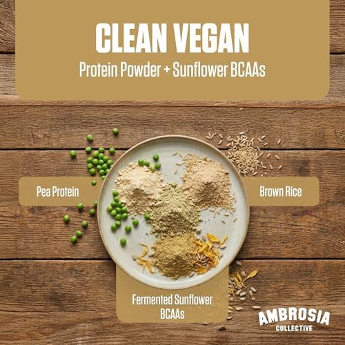 Ambrosia Plant Based Protein Powder 20g | Clean Vegan Pea Protein Powder | Gluten & Dairy Free, Keto Friendly, No Added Sugar | 25 Servings
