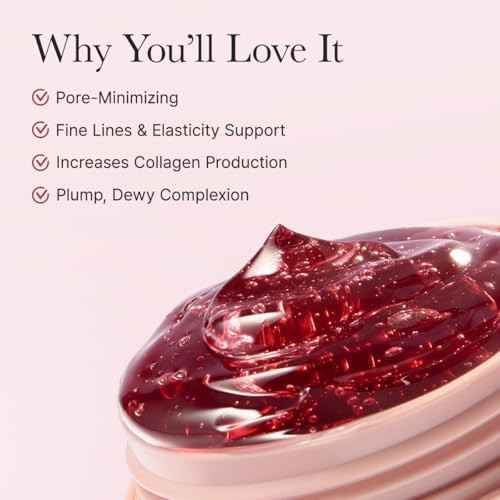 Arencia Overnight Red Smoothie Face Serum, Glowing & Soothing with 30% red collagen, Niacinamide, Peptide, Vitamin E  - 1.76 Fl Oz
