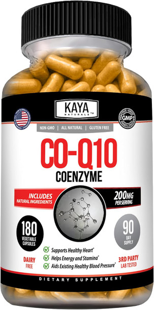 Kaya Naturals CoQ10 Power Antioxidant Supplement  Vascular and  Heart Health Healthy Blood Pressure Levels Immune Function Support Restores Cellular and  Energy Production