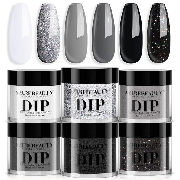 AzureBeauty 5 Pcs Dip Powder Liquid Set 15ml Large Capacity Dip Base Coat Top Coat Bond Activator Brush Saver