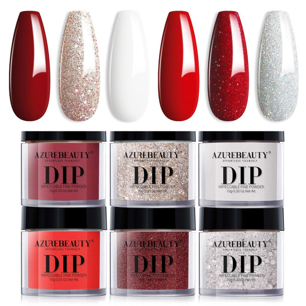 AzureBeauty 5 Pcs Dip Powder Liquid Set 15ml Large Capacity Dip Base Coat Top Coat Bond Activator Brush Saver