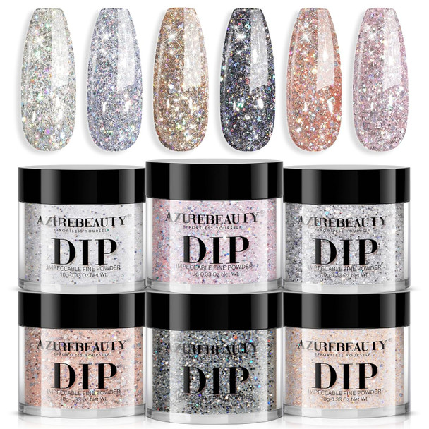 AzureBeauty 5 Pcs Dip Powder Liquid Set 15ml Large Capacity Dip Base Coat Top Coat Bond Activator Brush Saver