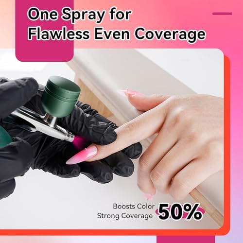 JODSONE 18ml 6 Colors Airbrush Gel Nail Polish Set with Pure White Nude Pink Deep Magenta No Dilution Fine Mist Nail for Gradient French Manicure DIY Design
