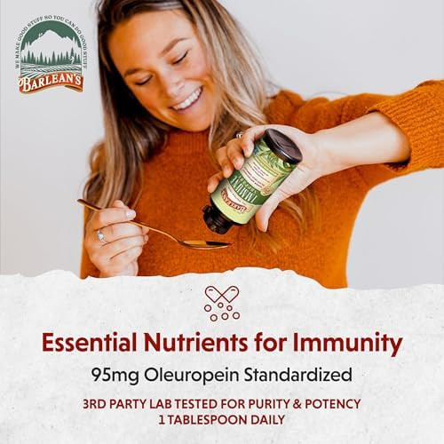 Barlean's Olive Leaf Extract Complex Liquid 95mg Oleuropein Immune Olive leaf extract liquid