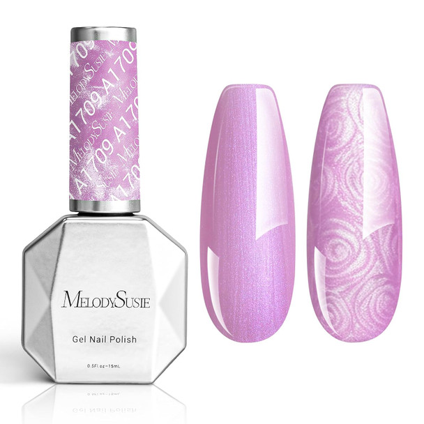 MelodySusie Galaliver Nude Pink Glitter Gel Nail Polish, 15ML Sparkly Pink Shimmer Gel Polish Soak Off UV LED Cured Long Lasting Gift for Women DIY Nail Design Nail Art Manicure X03