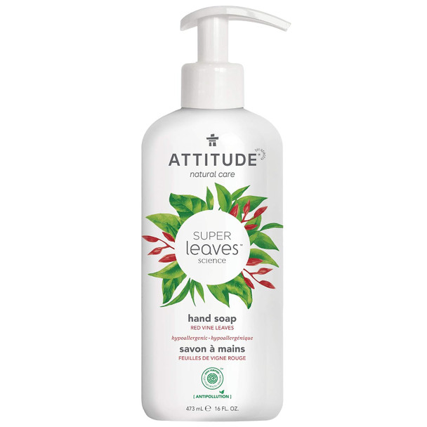 ATTITUDE Liquid Hand Soap, EWG Verified, Plant and Mineral-Based, Vegan Personal Care Products, 16 Fl Oz