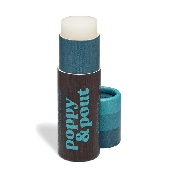 Poppy & Pout  Jumbo Lip Balm All Natural Lip Balms and Moisturizers Hydrates with Beeswax Vitamin E Organic Coconut Oil Cruelty Free Lip Balm in Recyclable Cardboard Tube