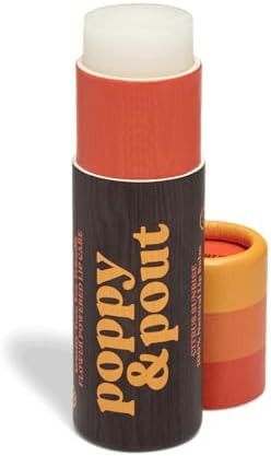 Poppy & Pout  Jumbo Lip Balm All Natural Lip Balms and Moisturizers Hydrates with Beeswax Vitamin E Organic Coconut Oil Cruelty Free Lip Balm in Recyclable Cardboard Tube