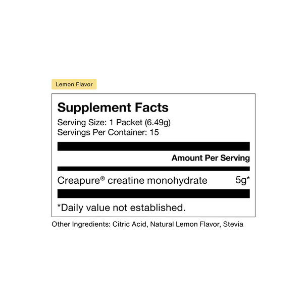 Momentous Creatine Monohydrate Powder, 6.49g per Serving, Lemon | Supports Lean Muscle, Strength, Recovery, & Cognitive Function, NSF Certified for Sport, Non-GMO & Gluten-Free