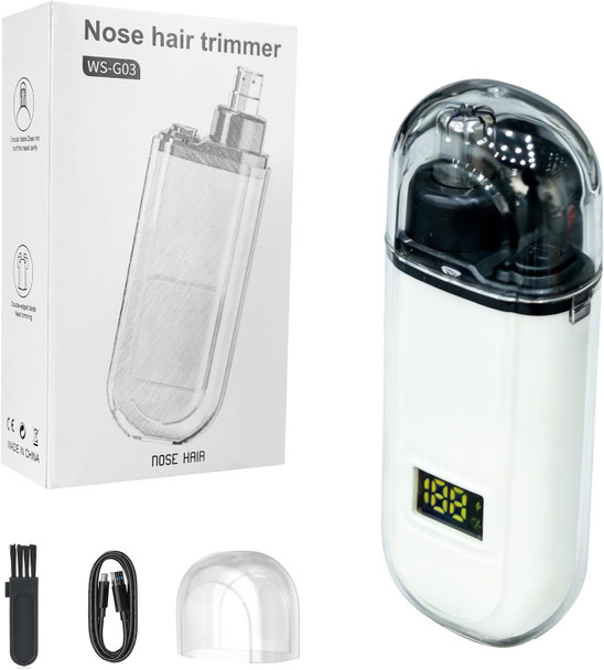 VISDOLL Rechargeable Mini Travel Electric Nose Hair Trimmer for Men & Women Nose Ear Eyebrow Trimmer