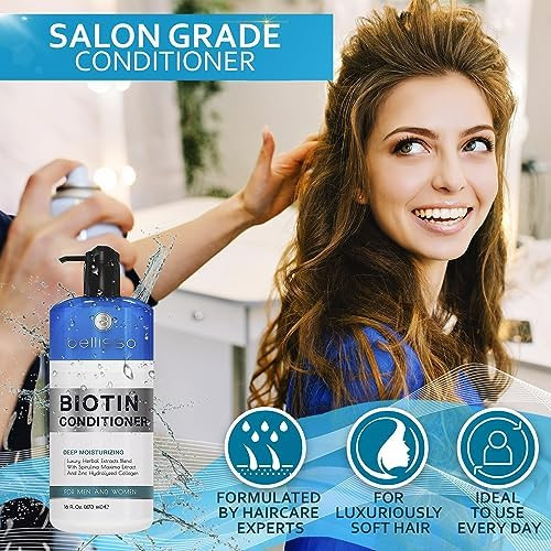 BELLISSO Biotin Conditioner Sulfate Free Hair Thickening Products for Women and Men