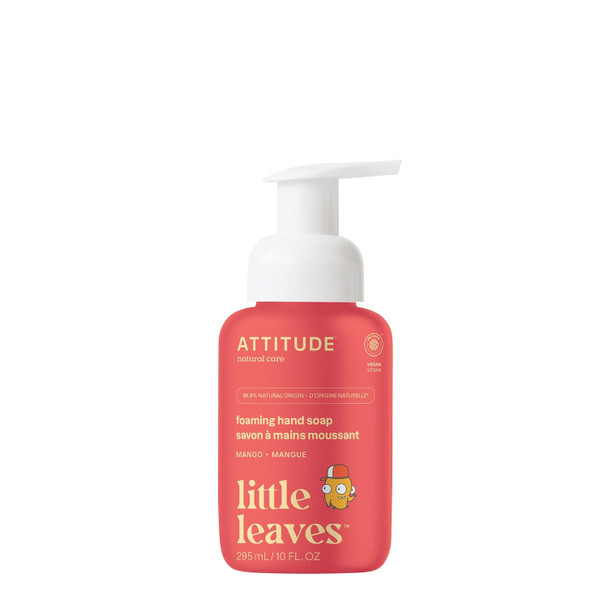 ATTITUDE Foaming Hand Soap for Kids, EWG Verified, Dermatologically Tested, Plant- and Mineral-Based Ingredients, Vegan, 10 Fl Oz