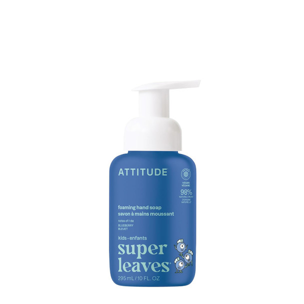 ATTITUDE Foaming Hand Soap for Kids, EWG Verified, Dermatologically Tested, Plant- and Mineral-Based Ingredients, Vegan, 10 Fl Oz