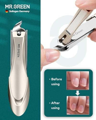 MR.GREEN 9-in-1 Manicure & Pedicure Set Professional German Stainless Steel Nail Clippers Grooming Kit with Splash-Proof Nail Clipper & Genuine Leather Travel Case