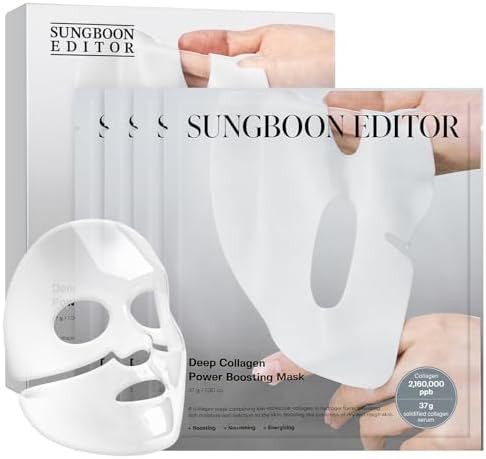 SUNGBOON EDITOR  Overnight Mask Hydrating Mask for Glass Skin Wrinkle Care Firming and  Pore Refining 2,160,000PPB Collagen + 9 Peptides Korean Skincare 4ea Gifts for Women