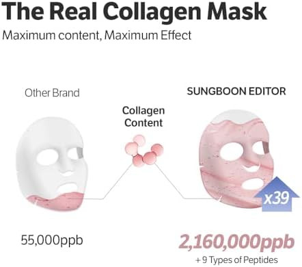 SUNGBOON EDITOR  Overnight Mask Hydrating Mask for Glass Skin Wrinkle Care Firming and  Pore Refining 2,160,000PPB Collagen + 9 Peptides Korean Skincare 4ea Gifts for Women