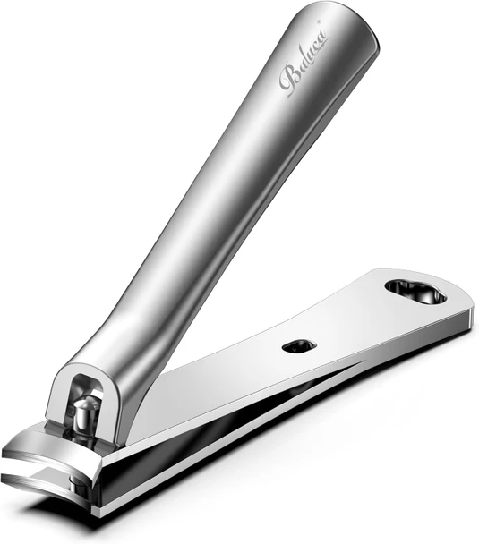 BALUCA Curved Toenail Clipper for Men, Professional Finger Nail Clipper for Women for Thick Nails, Stainless Steel Nail Cutter for Accurate Trimming and Grooming