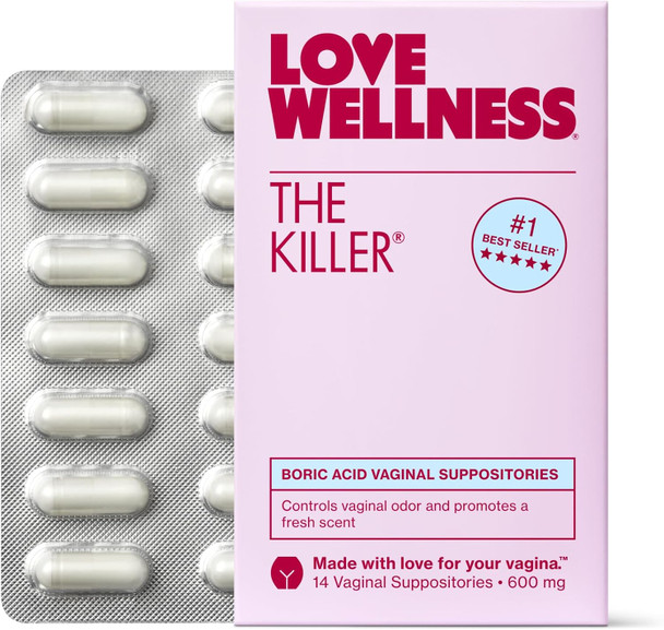 Love Wellness  600mg Boric Acid Vaginal Suppositories  For internal use Fragrance free paraben free Individually wrapped for freshness Capsule shaped design Women’s wellness