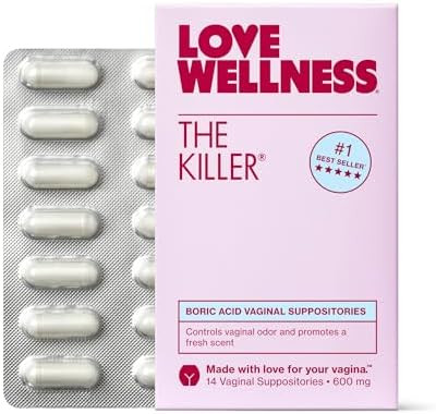 Love Wellness  600mg Boric Acid Vaginal Suppositories  For internal use Fragrance free paraben free Individually wrapped for freshness Capsule shaped design Women’s wellness