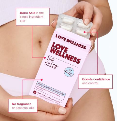 Love Wellness  600mg Boric Acid Vaginal Suppositories  For internal use Fragrance free paraben free Individually wrapped for freshness Capsule shaped design Women’s wellness