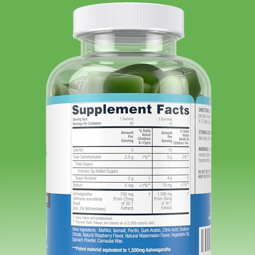 Purify Life Sugar Free Ashwagandha Gummies for Stress Sleep and  Mood Support 90ct  High potency 30:1 ashwagandha supplement extract vegan adaptogen supplement for women and  men natural flavor made in USA