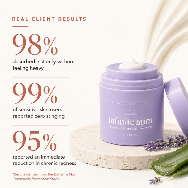 Bohemia Skin Infinite Aura Copper Peptide Cream - Face Moisturizer with GHK-Cu Copper Peptides for Face - Barrier Support Firming Look for Dry Sensitive Skin - Bio-Identical Ceramides 1.7 oz